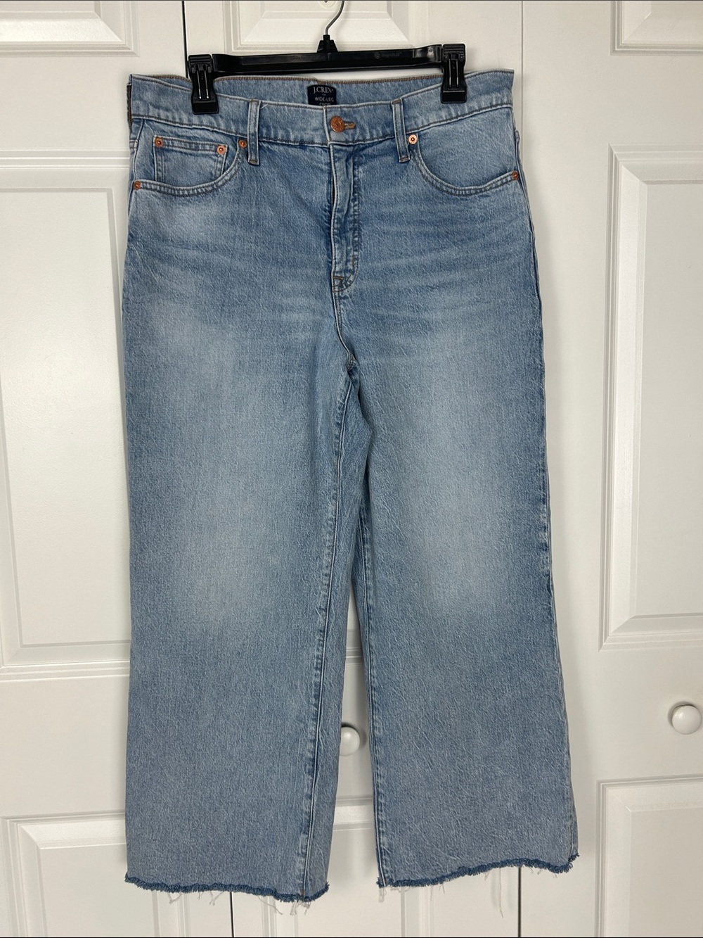 J. Crew Wide-Leg Crop Light Wash Jeans Size 30